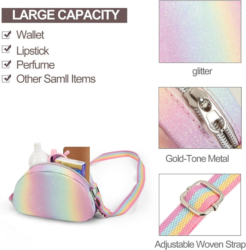 cotmcor Store Toddler Purse Valentines Gifts for Kids: 2 3 4 5 6 7 8 Year Old Girl Birthday Gift, Toys for Ages 2-4 Rainbow Crossbody Bag - Image 5